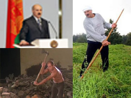Лукашенко рубит дрова