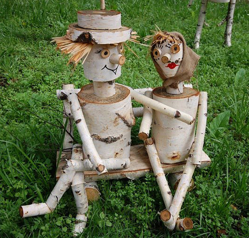 Забавные деревянные скульптуры и поделки из чурок и дров для сада, дачи, огорода на drovavam.ru